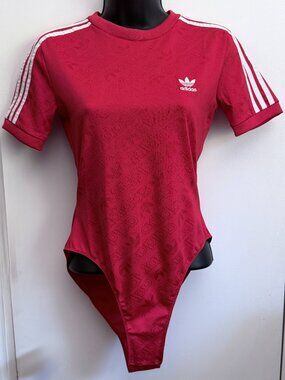 Adidas Originals Monogram Jacquard Trefoil Bodysuit Red ED7506
